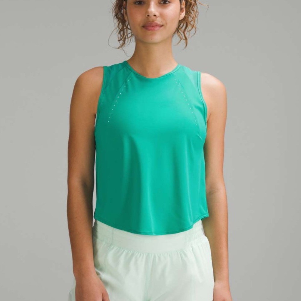 lululemon athletica Teal Green Cropped Tank Top